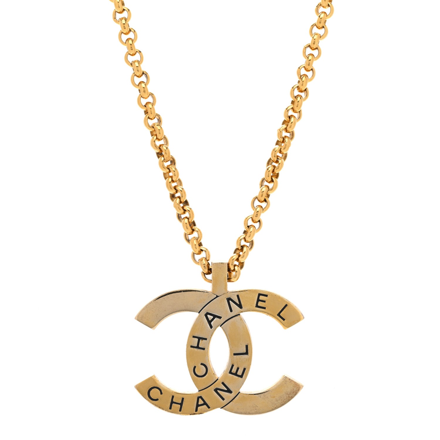 Chanel CC Chain Pendant Necklace Gold 1 of 4