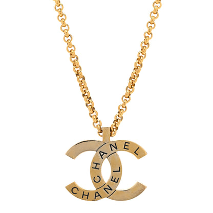 Chanel CC Chain Pendant Necklace Gold 1 of 4