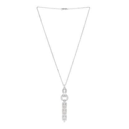 Cartier 18K White Gold Diamond Agrafe Drop Pendant Necklace 2 of 5