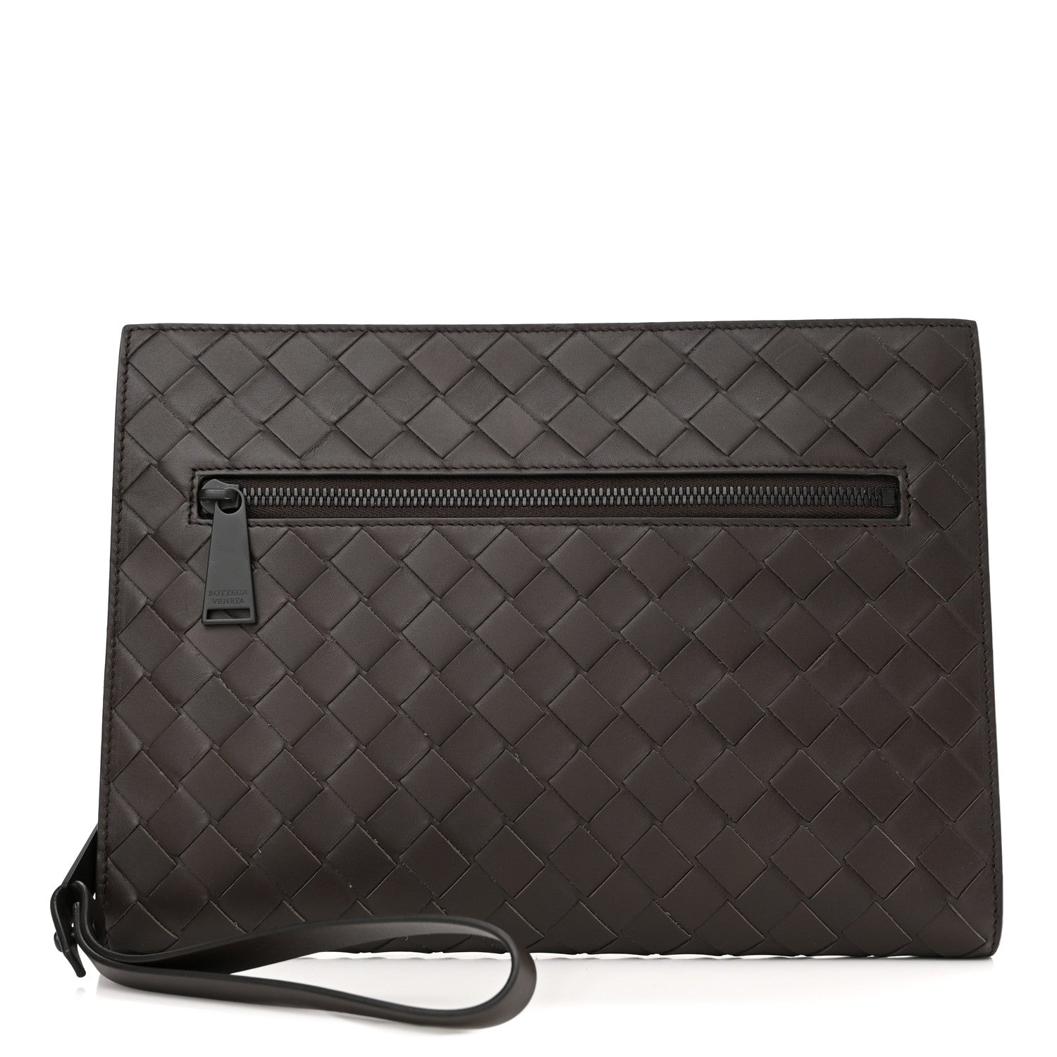 Bottega Veneta Calfskin Intrecciato Small Document Case Dark Brown 1 of 10