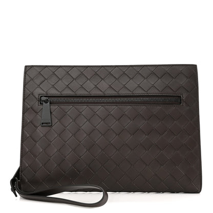 Bottega Veneta Calfskin Intrecciato Small Document Case Dark Brown 1 of 10