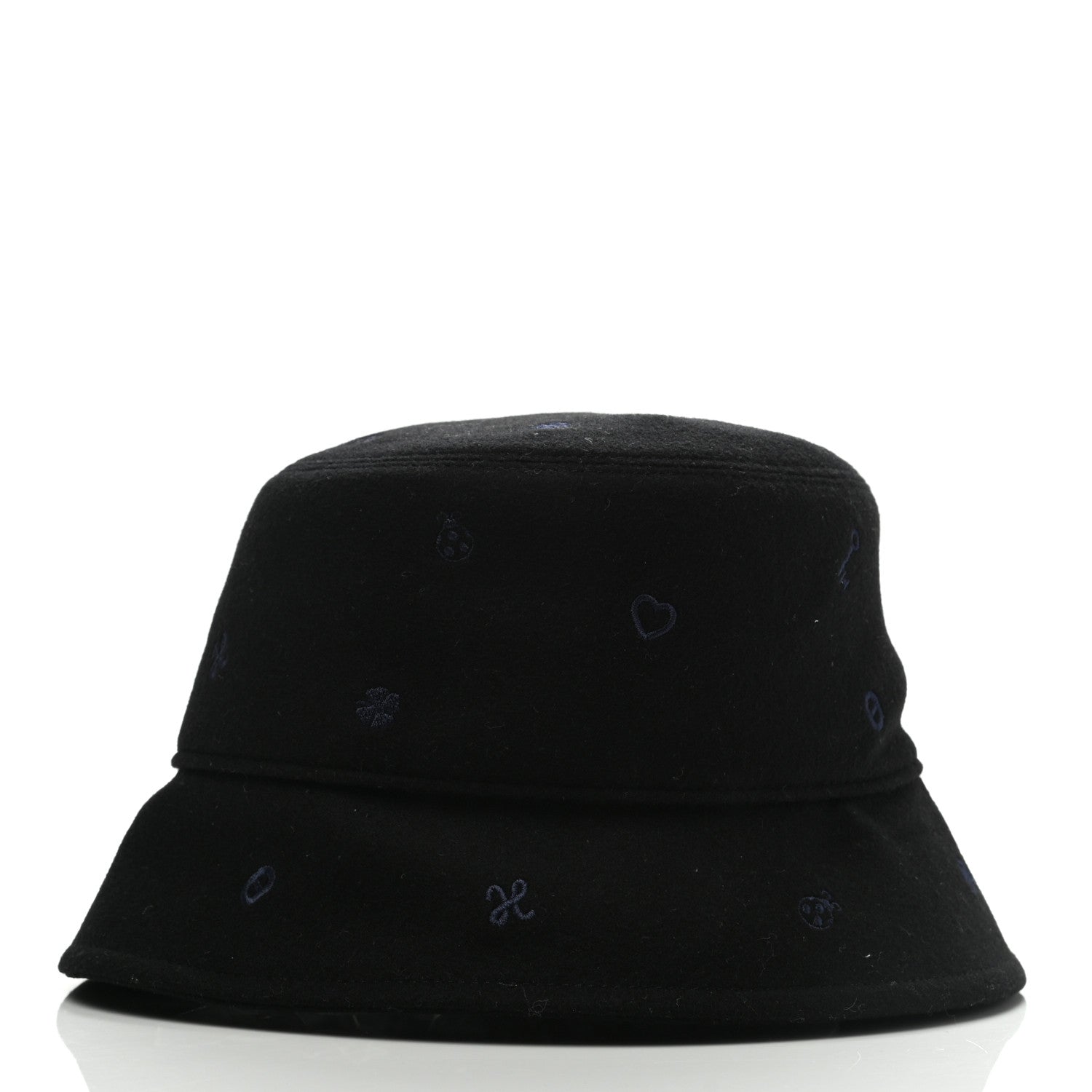 Hermes Cashmere Debbie Charms Bucket Hat 58 Black 5 of 8