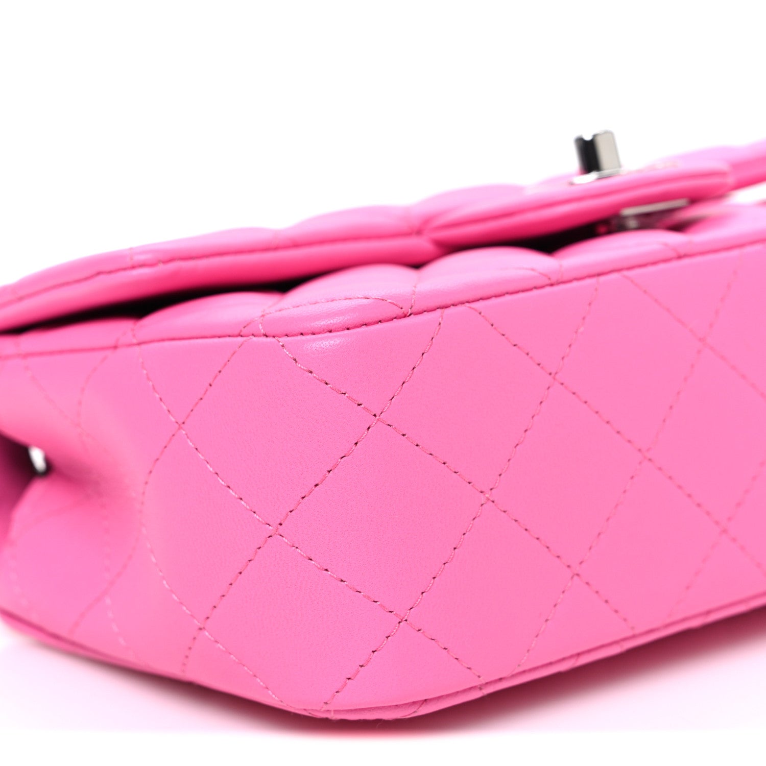 Chanel Lambskin Quilted Mini Rectangular Flap Pink 9 of 10