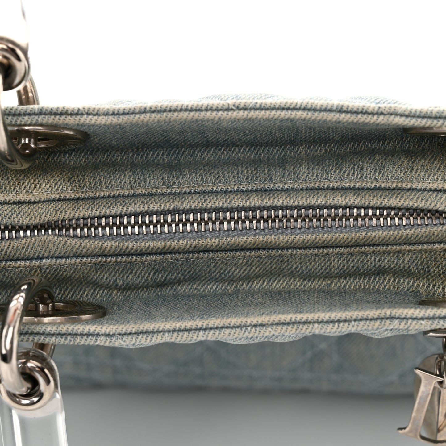 Denim Cannage Medium Lady Dior Light Blue