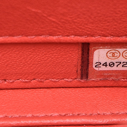 Chanel Caviar Quilted Small CC Filigree Vanity Case Coral 8 of 9