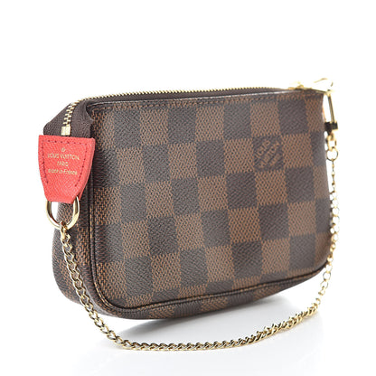 Louis Vuitton Damier Ebene 2019 Christmas Animation Mini Pochette Accessories Red 3 of 8