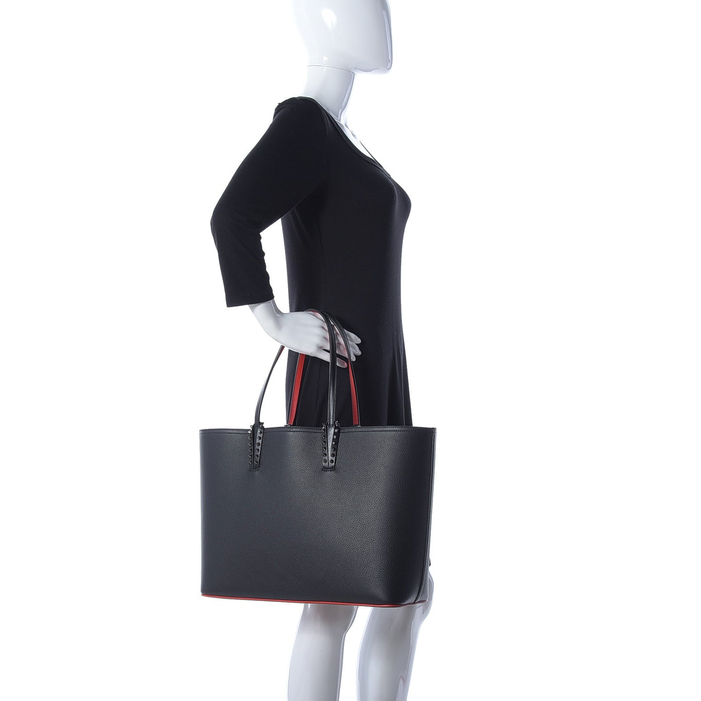 Calfskin Spikes East West Cabata Tote Black