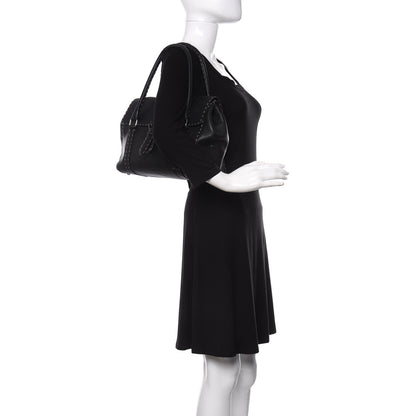 Fendi Calfskin Romano Selleria Medium Linda Satchel Black 2 of 11