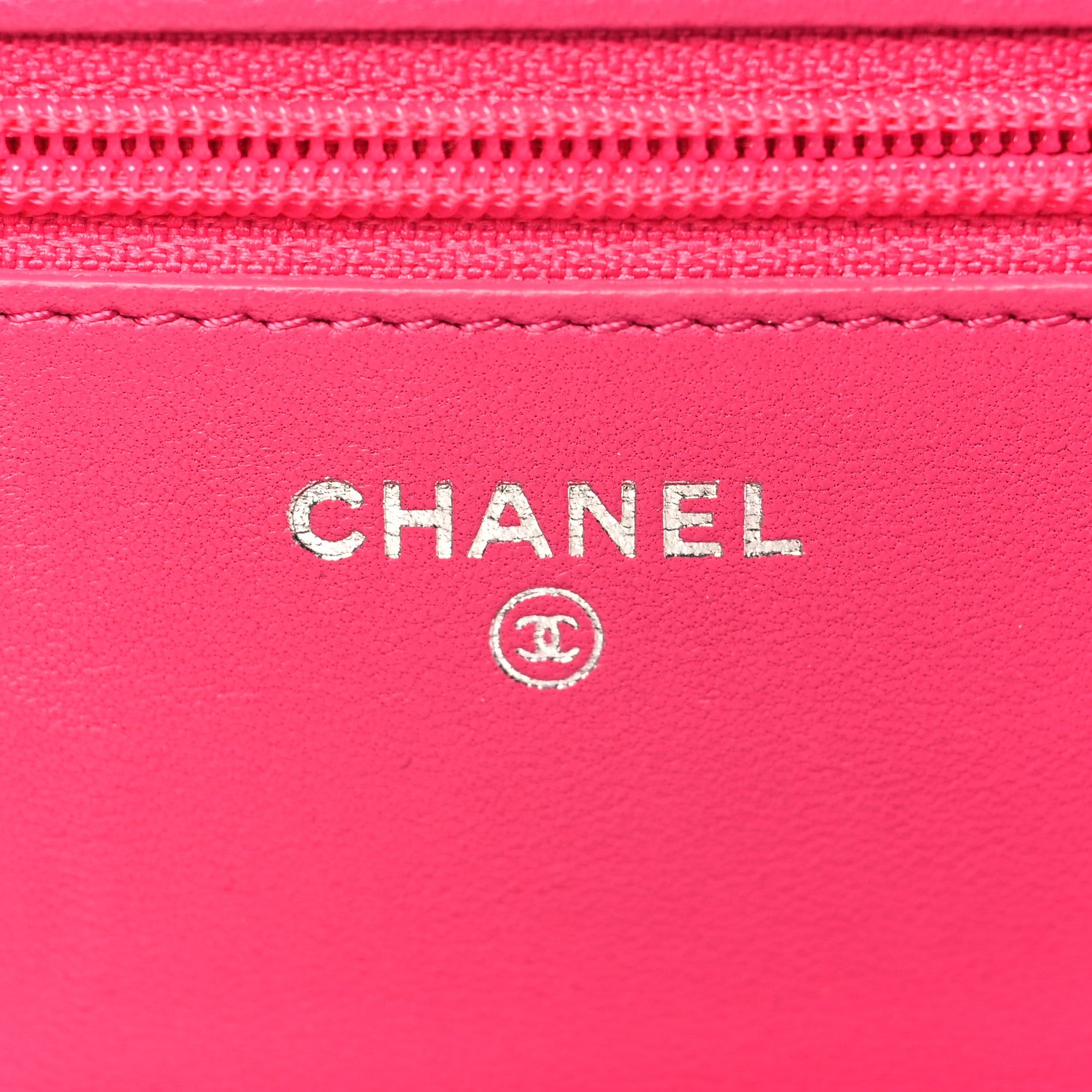 Chanel Lambskin Quilted Wallet On Chain WOC Dark Pink 6 of 13