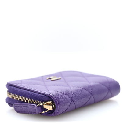 Chanel Caviar Quilted Zip Coin Purse Purple 4 of 7