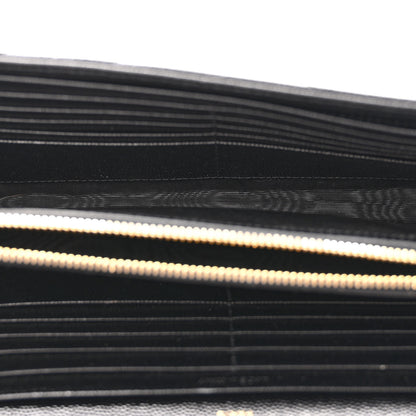 Saint Laurent Grain De Poudre Matelasse Chevron Monogram Chain Wallet Black 5 of 11