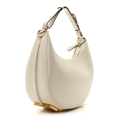 Fendi Vitello Grace Matte Small Fendigraphy Hobo Bag White Ice 3 of 10