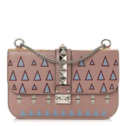 Valentino Garavani Vitello Native Couture 1975 Medium Glam Lock Rockstud Flap Poudre Multicolor 1 of 8