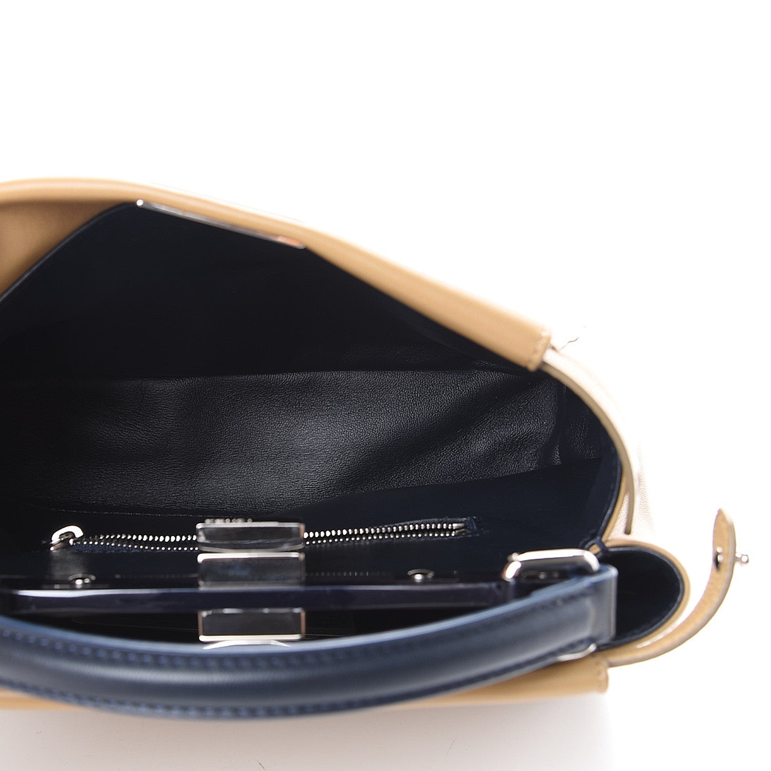 Fendi Nappa Colorblock Mini Peekaboo Iconic Satchel Cuoio Oceano Multicolor 5 of 12