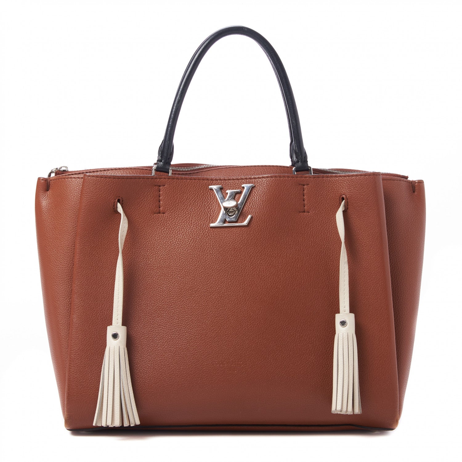 Louis Vuitton Calfskin Lockmeto Caramel Creme Black 1 of 7