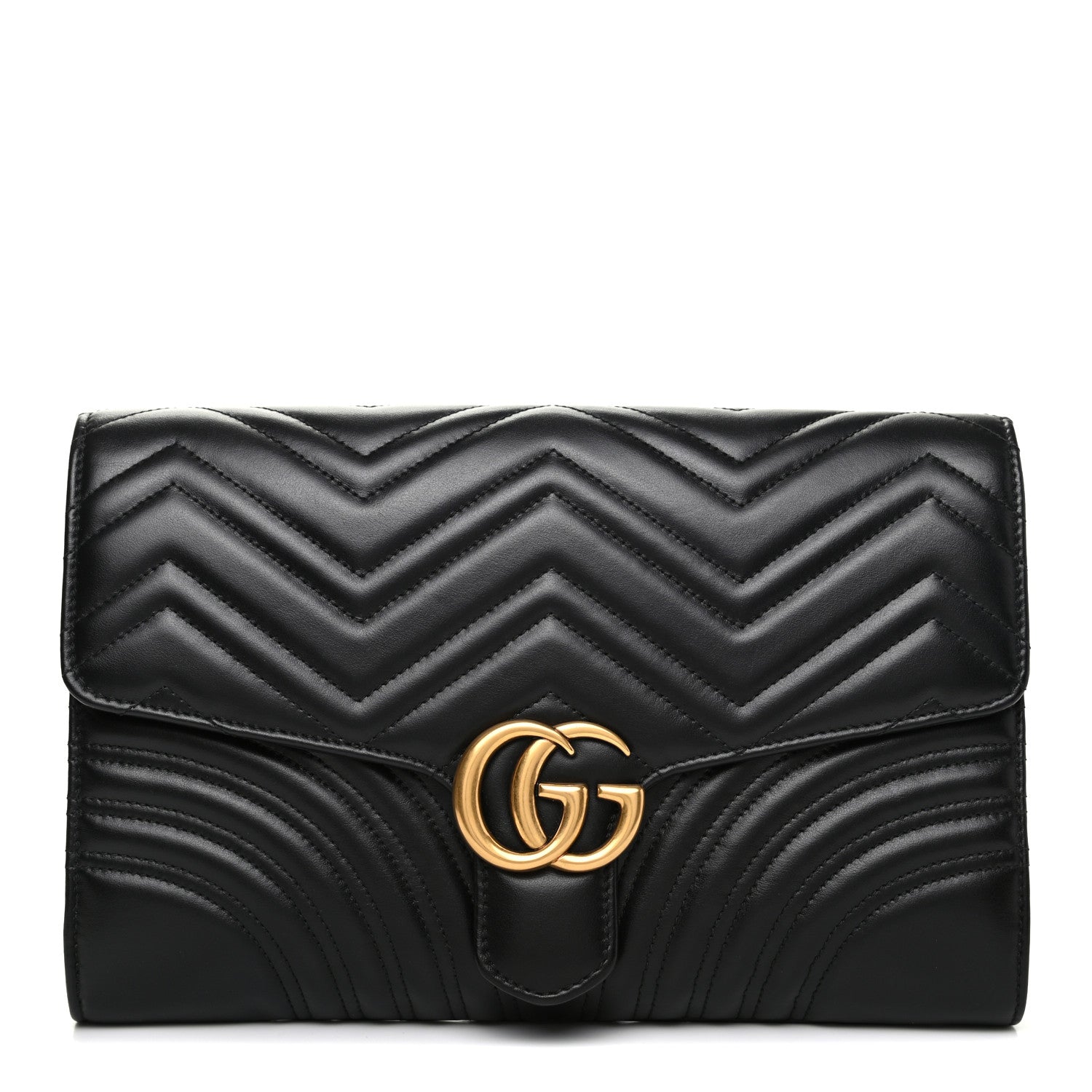 Gucci Calfskin Matelasse GG Marmont Clutch Black 1 of 7