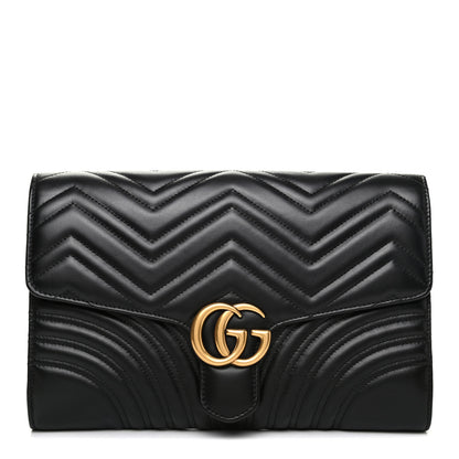Gucci Calfskin Matelasse GG Marmont Clutch Black 1 of 7