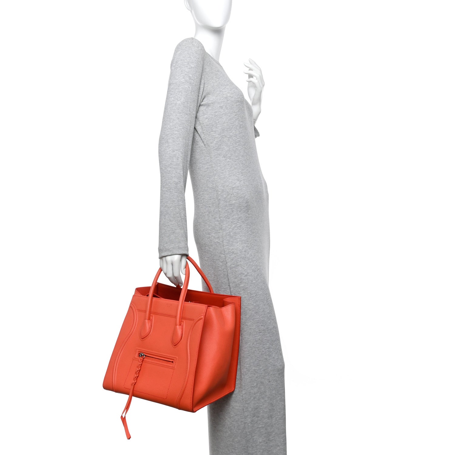 Celine Grained Calfskin Medium Phantom Luggage Coral 2 of 9