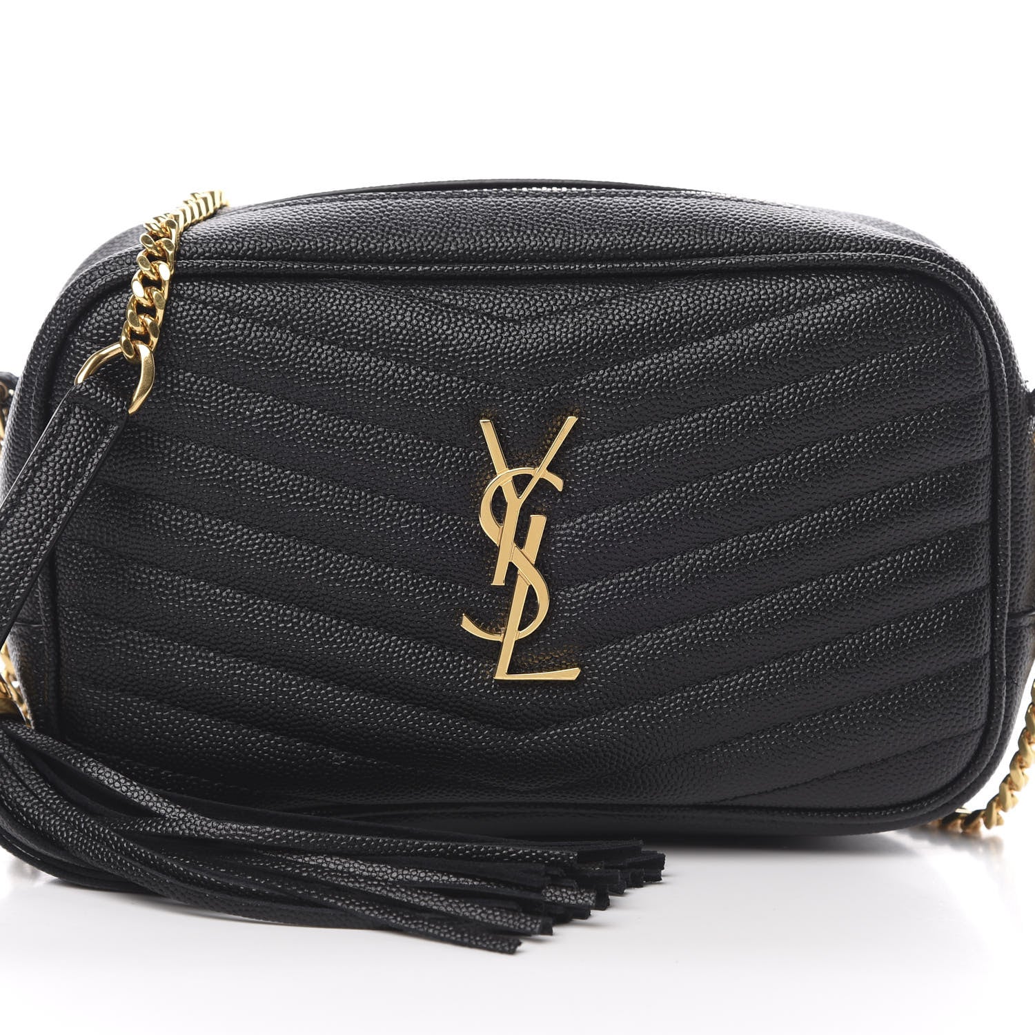 Saint Laurent Grain De Poudre Matelasse Monogram Mini Lou Camera Bag Black 8 of 13