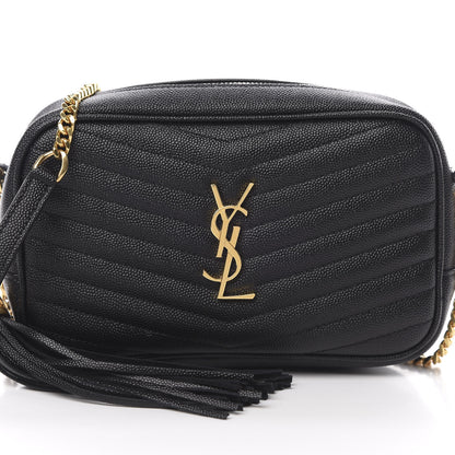 Saint Laurent Grain De Poudre Matelasse Monogram Mini Lou Camera Bag Black 8 of 13