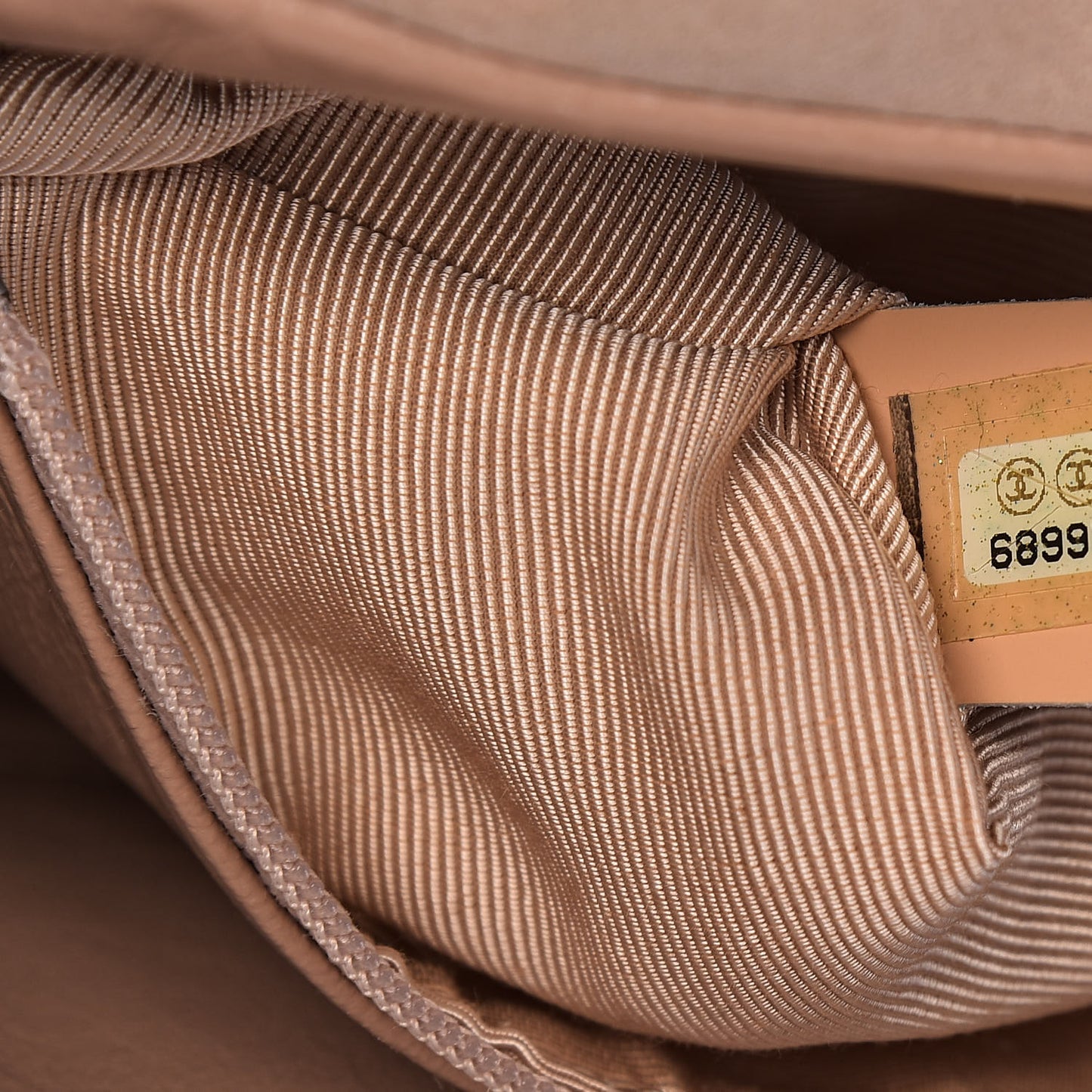 Suede Chocolate Bar Top Handle Flap Beige