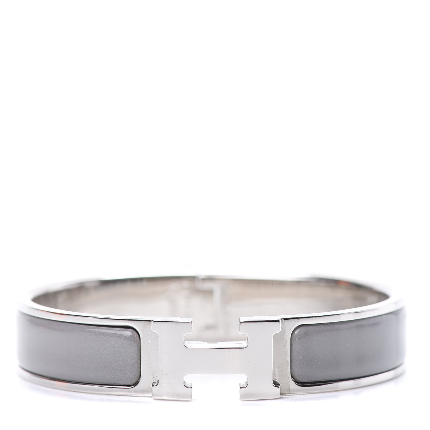 Hermes Enamel Narrow Clic Clac H Bracelet PM Gris Macadam 1 of 6