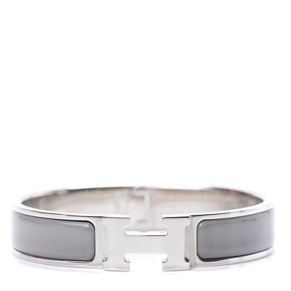 Hermes Enamel Narrow Clic Clac H Bracelet PM Gris Macadam 1 of 6