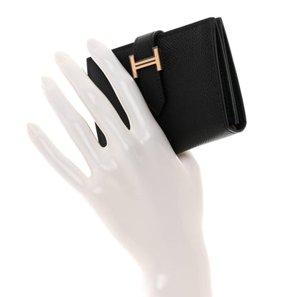 Hermes Epsom Bearn Card Holder Wallet Black 2 of 8