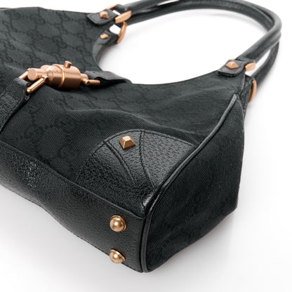 Gucci Monogram Calfskin Large Bardot Tote Black 10 of 12