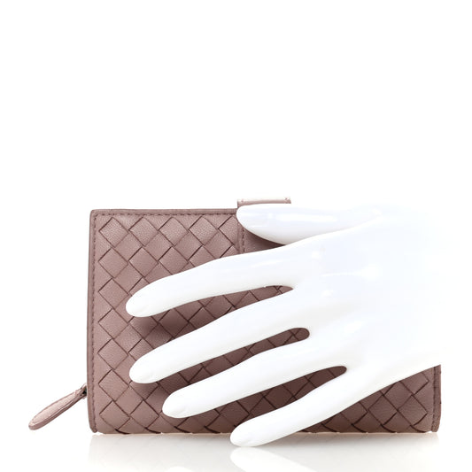 Nappa Intrecciato French Flap Wallet Mallow