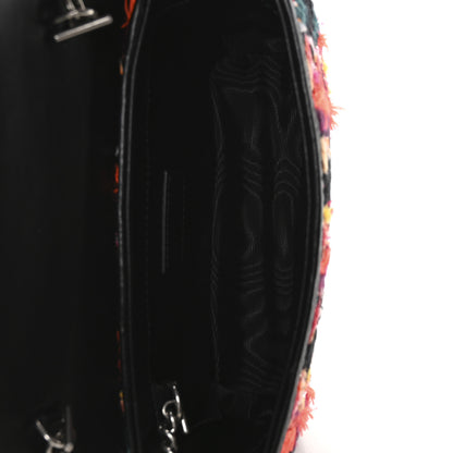 Gucci Tweed Calfskin Check Poule Super Mini GG Marmont Shoulder Bag Pink Petroleum Multicolor Black 5 of 10