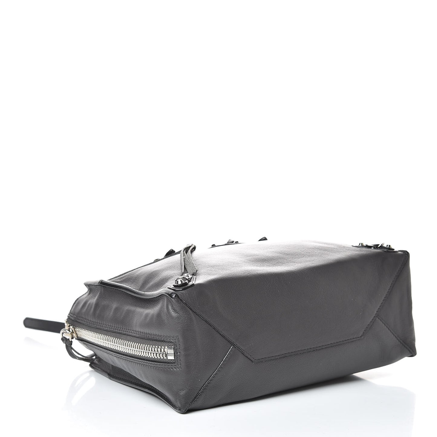 Veau Papier A6 Zip Around Tote Gris Fossile