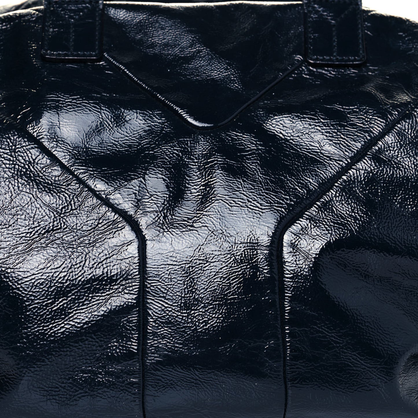 Textured Patent Medium Easy Y Bag Navy