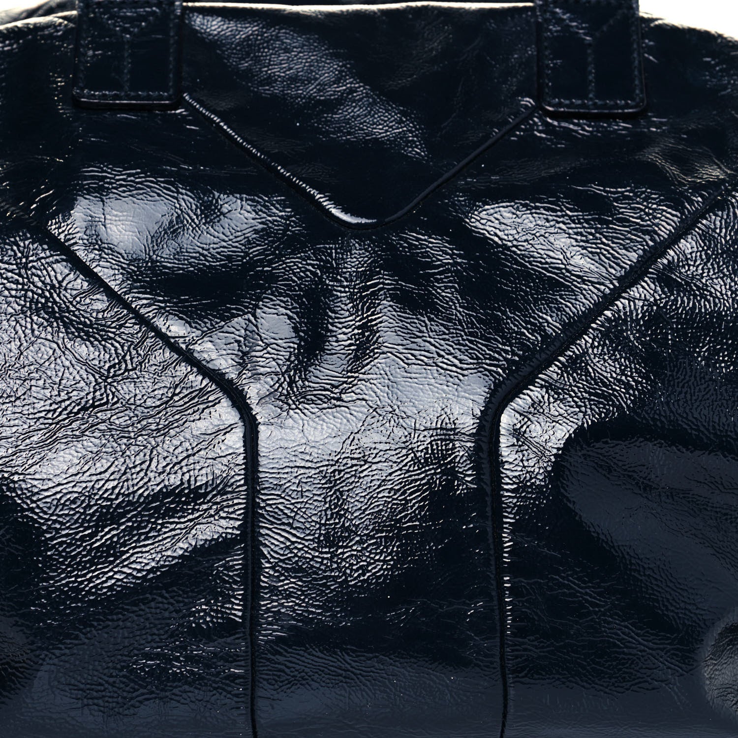 Saint Laurent Textured Patent Medium Easy Y Bag Navy 5 of 9
