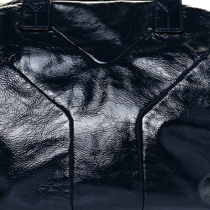 Saint Laurent Textured Patent Medium Easy Y Bag Navy 5 of 9