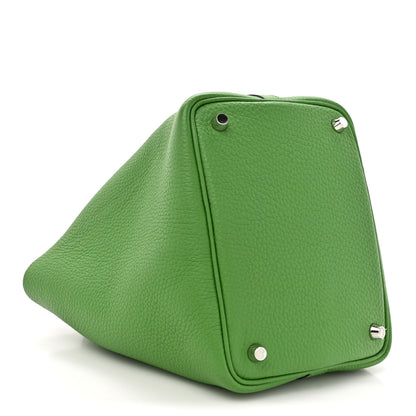 Hermes Taurillon Clemence Picotin Lock 18 PM Vert Yucca 4 of 13