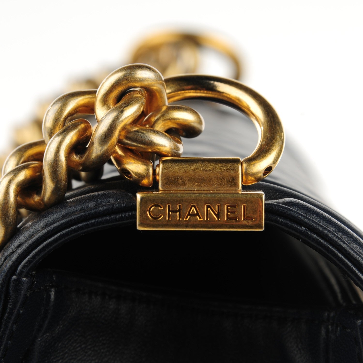 Chanel Lambskin Quilted Medium Boy Flap Dark Navy 9 of 9