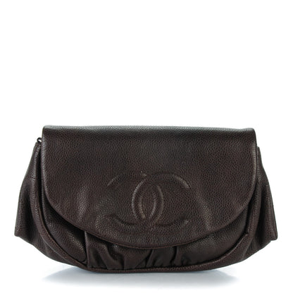 Chanel Caviar Half Moon Wallet On Chain WOC Dark Brown 1 of 8