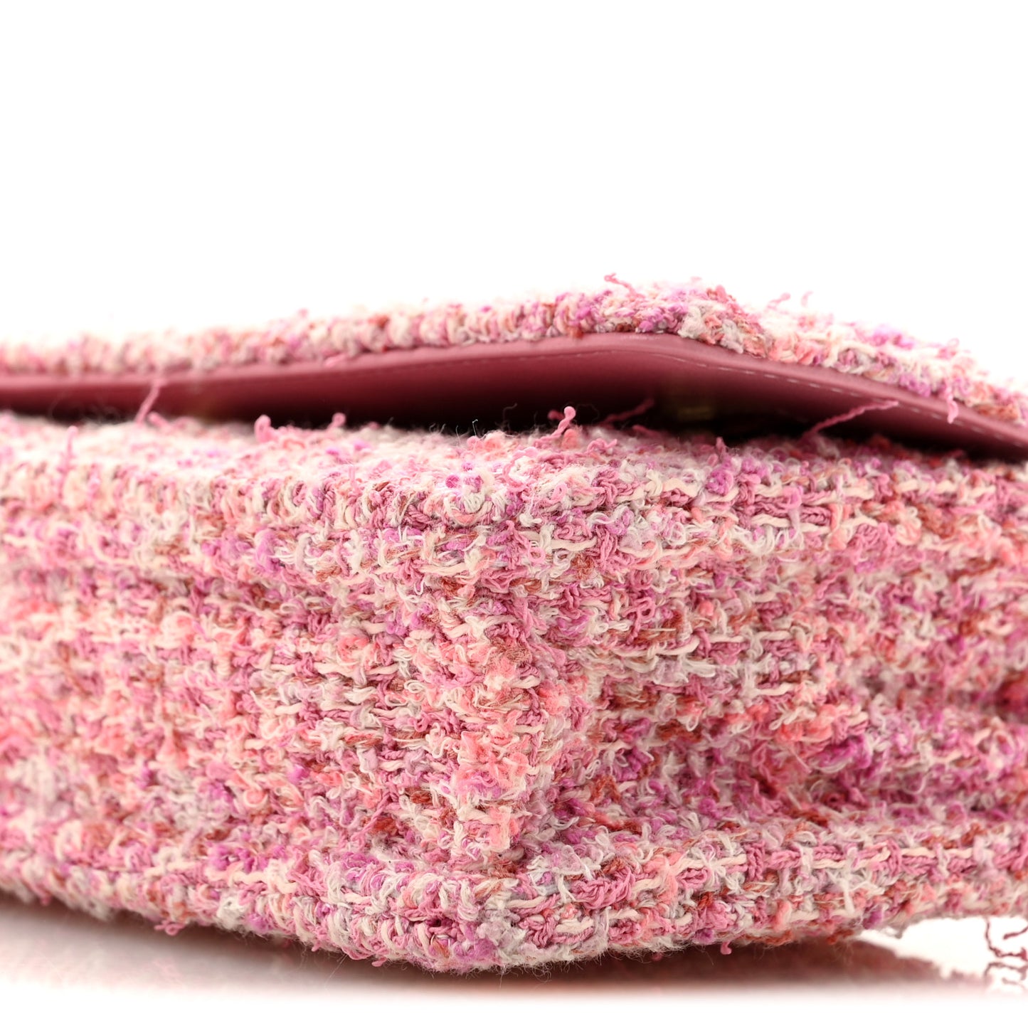 Tweed Quilted Wallet On Chain WOC Pink