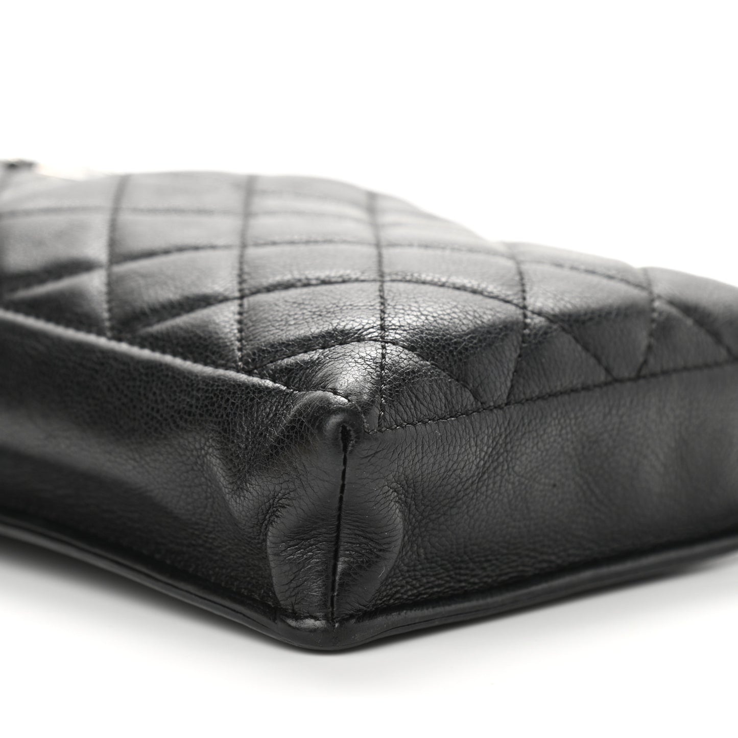 Calfskin Quilted CC Waiter Clutch Clutch With Chain Black