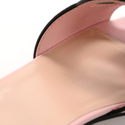 Gucci Cosmos Softy Calfskin Interlocking G Cut Out Slide Sandals 37.5 Candy Cotton 10 of 15