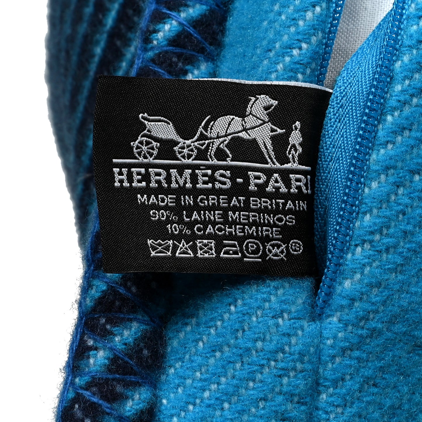 Wool Cashmere H Riviera Pillow Bleu Paon