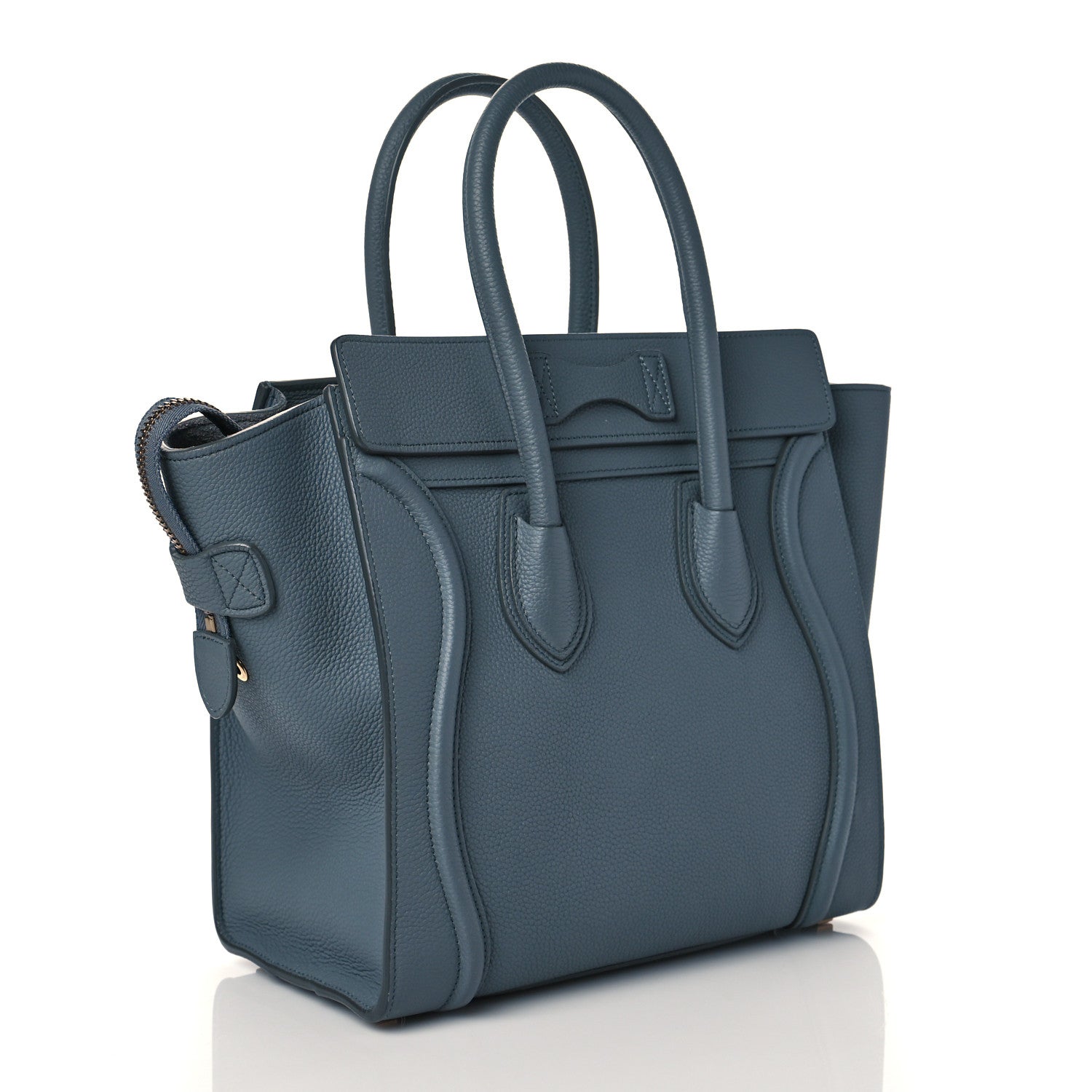 Celine Baby Drummed Calfskin Micro Luggage Kohl 3 of 12