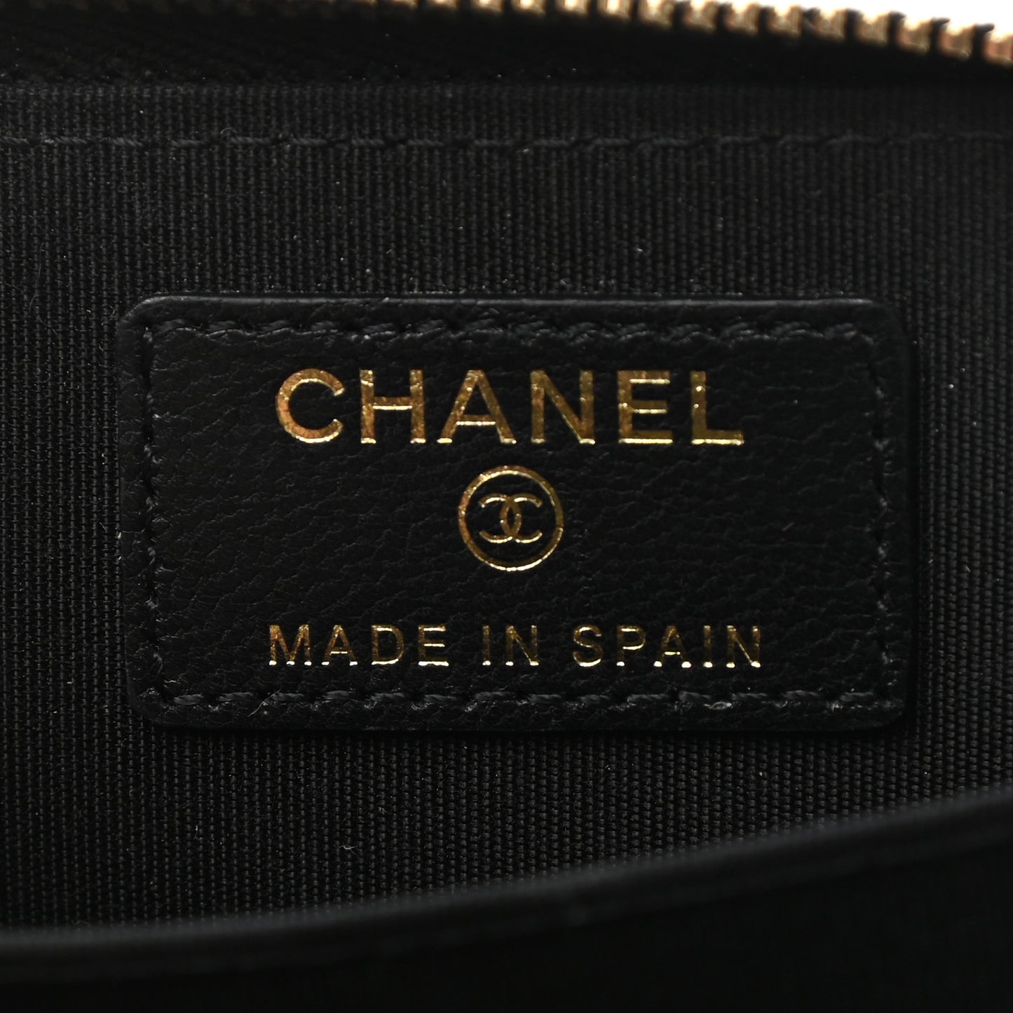 Lambskin Quilted Chanel 19 Zip Around Coin Purse Wallet Black