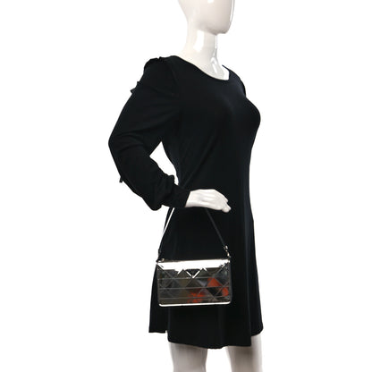 Prada Spazzolato Metal Triangle Logo Triangle Patterned Mini Shoulder Bag Argento 2 of 9