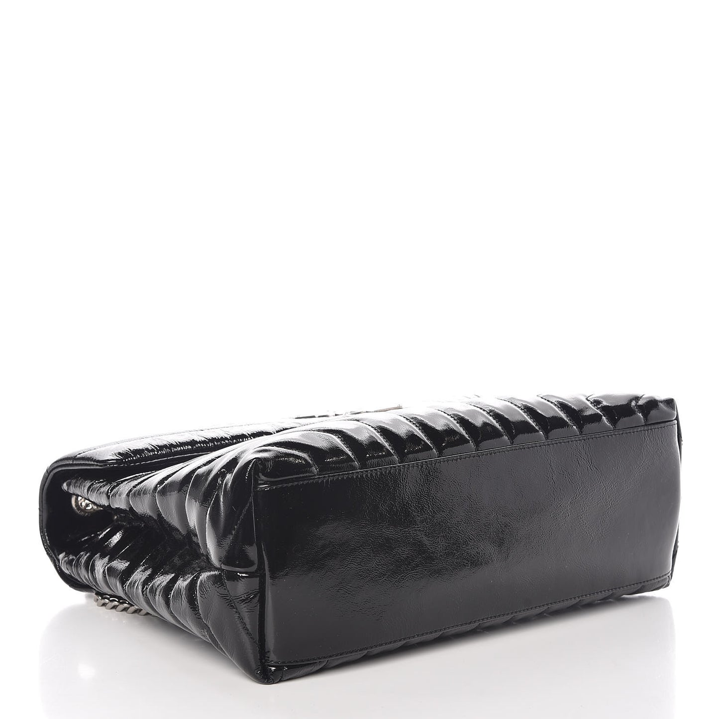 Patent Y Quilted Monogram Medium Loulou Chain Satchel Black