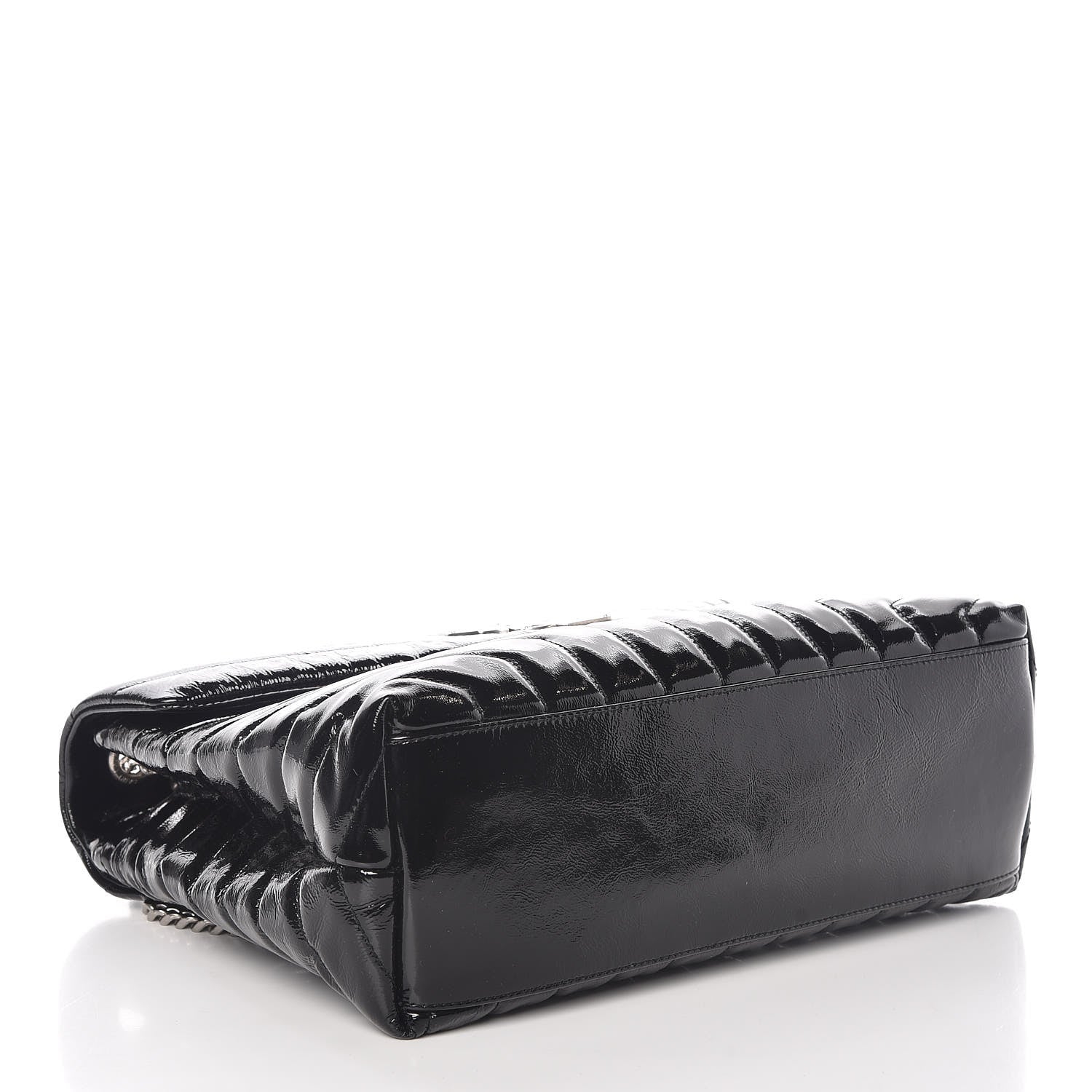 Saint Laurent Patent Y Quilted Monogram Medium Loulou Chain Satchel Black 4 of 9