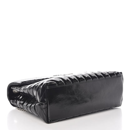Saint Laurent Patent Y Quilted Monogram Medium Loulou Chain Satchel Black 4 of 9
