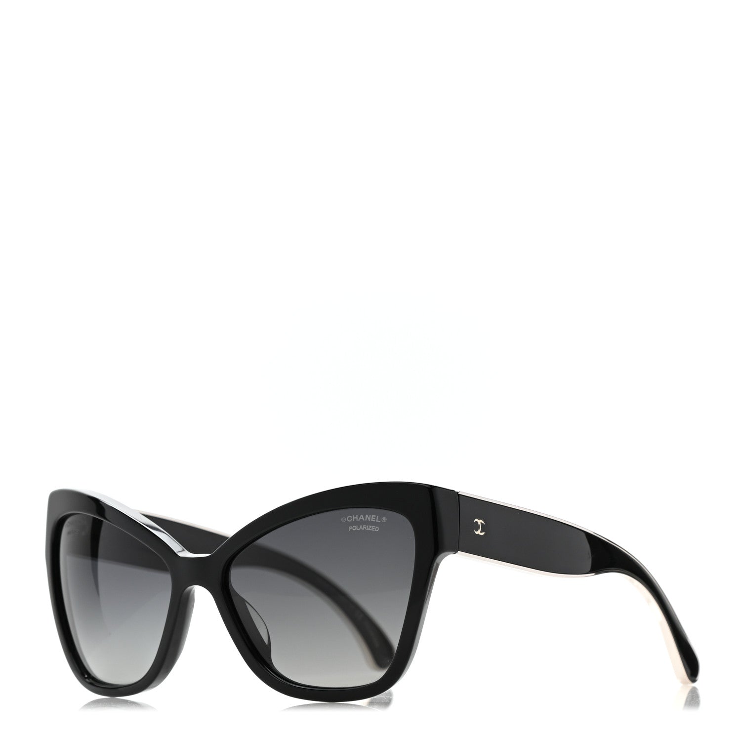 Chanel Acetate Polarized CC Cat Eye Sunglasses 5271-A Black 1 of 8