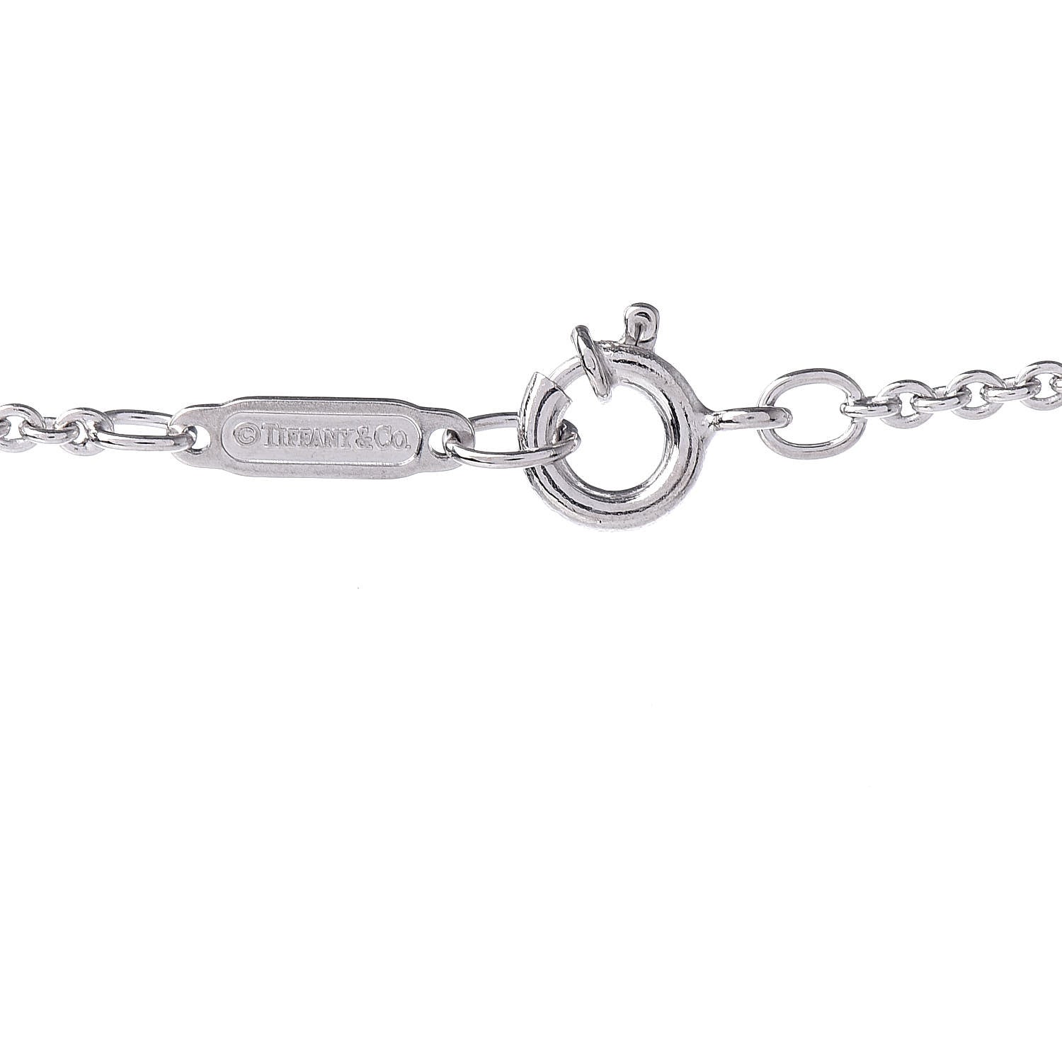 Tiffany 18K White Gold Diamond Bar Pendant Necklace 6 of 7